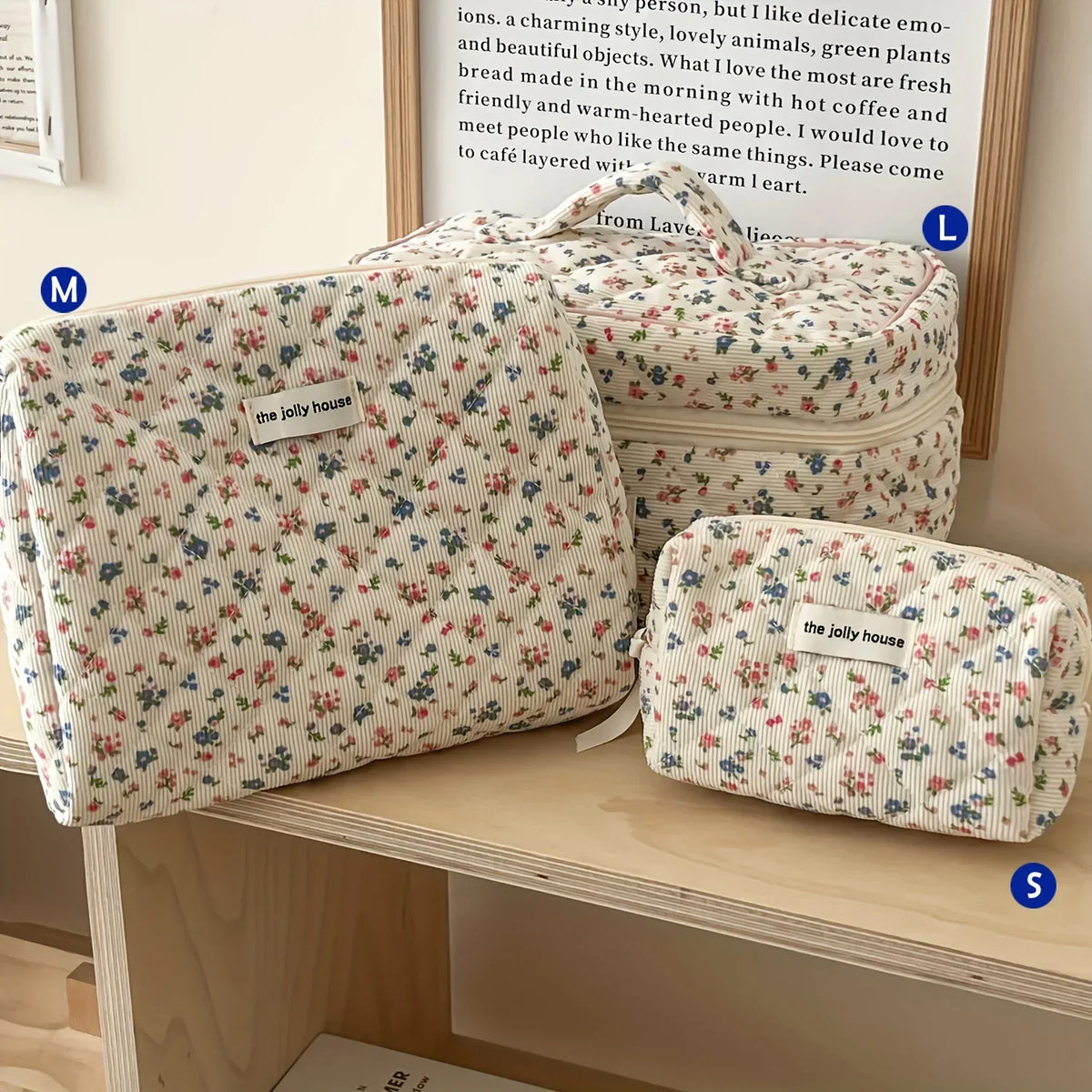 ✨ Cute Quilted Cotton Makeup Bag ✨
