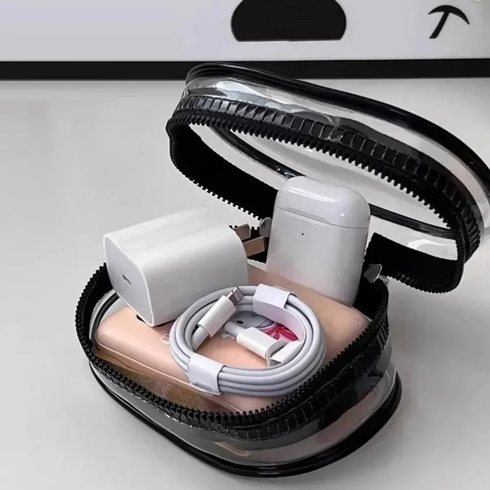 ✨ Multifunctional Clear Data Cable Storage Box ✨
