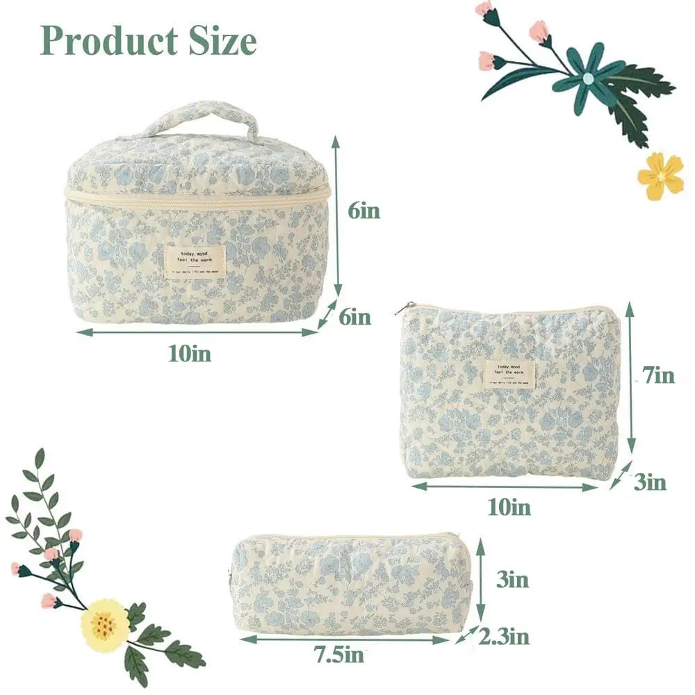 ✨ Cute Quilted Cotton Makeup Bag ✨