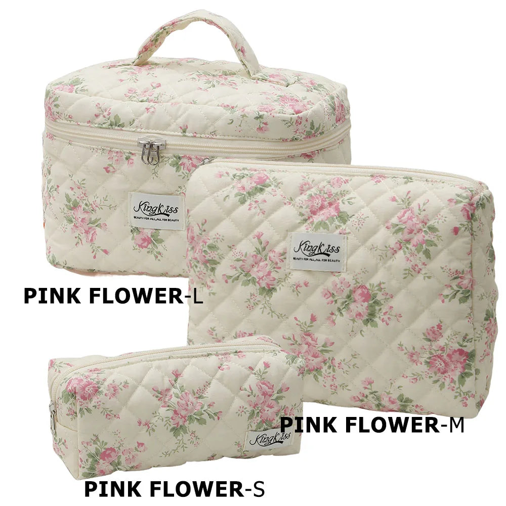 ✨ Cute Quilted Cotton Makeup Bag ✨