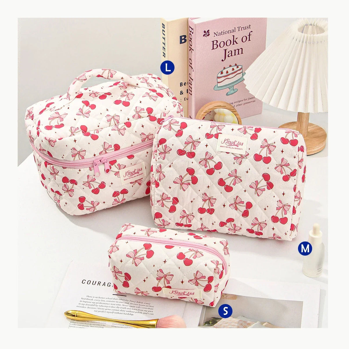 ✨ Cute Quilted Cotton Makeup Bag ✨