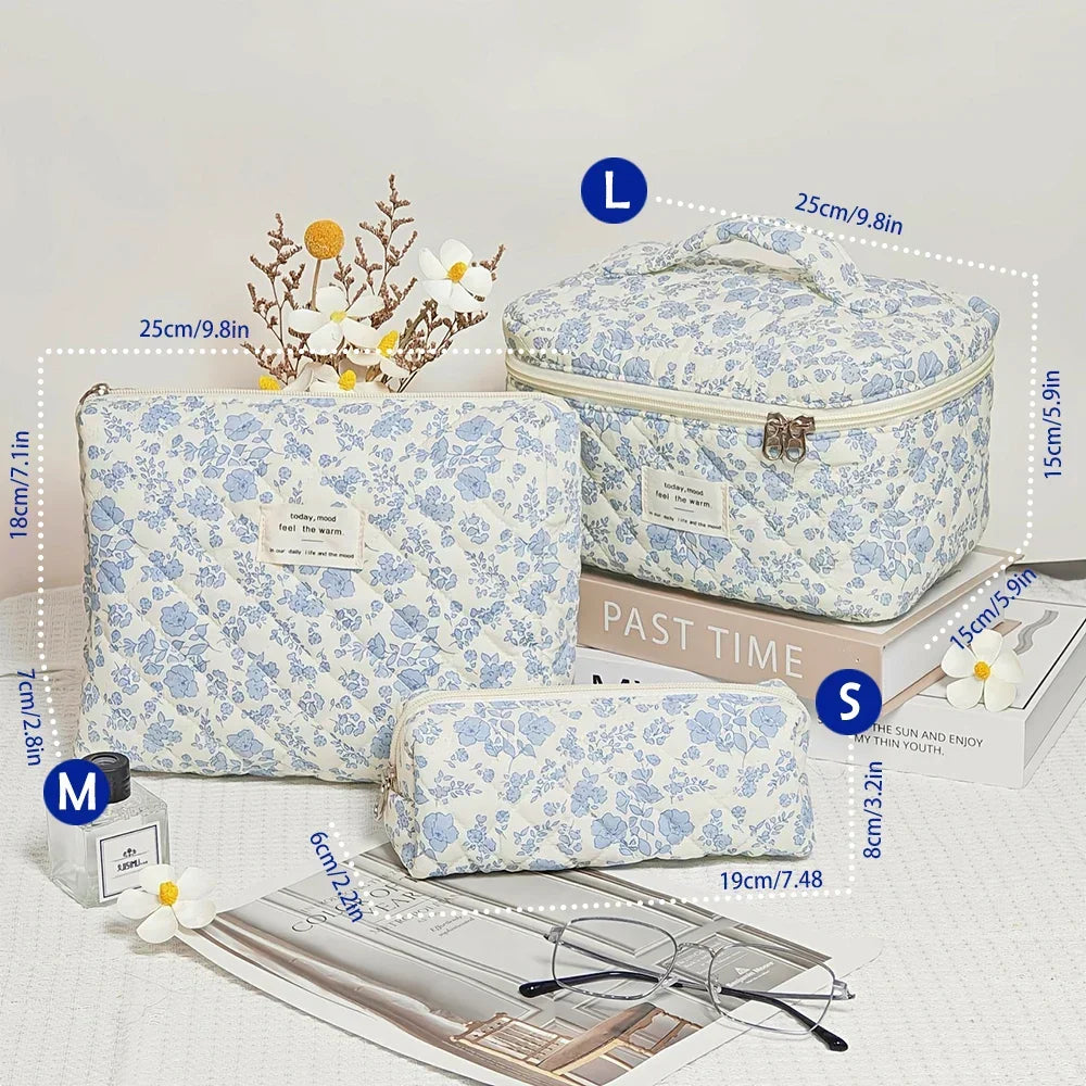 ✨ Cute Quilted Cotton Makeup Bag ✨