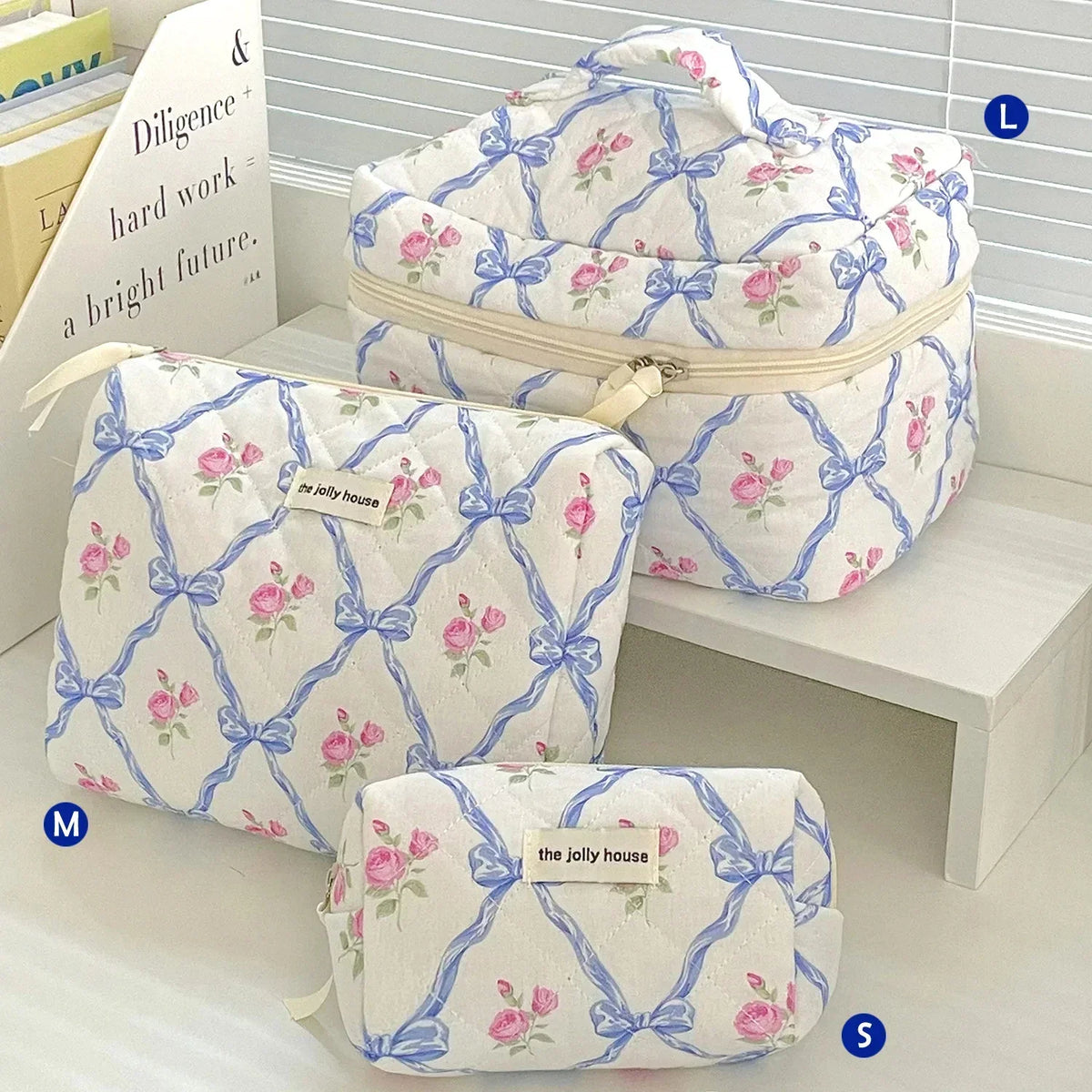 ✨ Cute Quilted Cotton Makeup Bag ✨