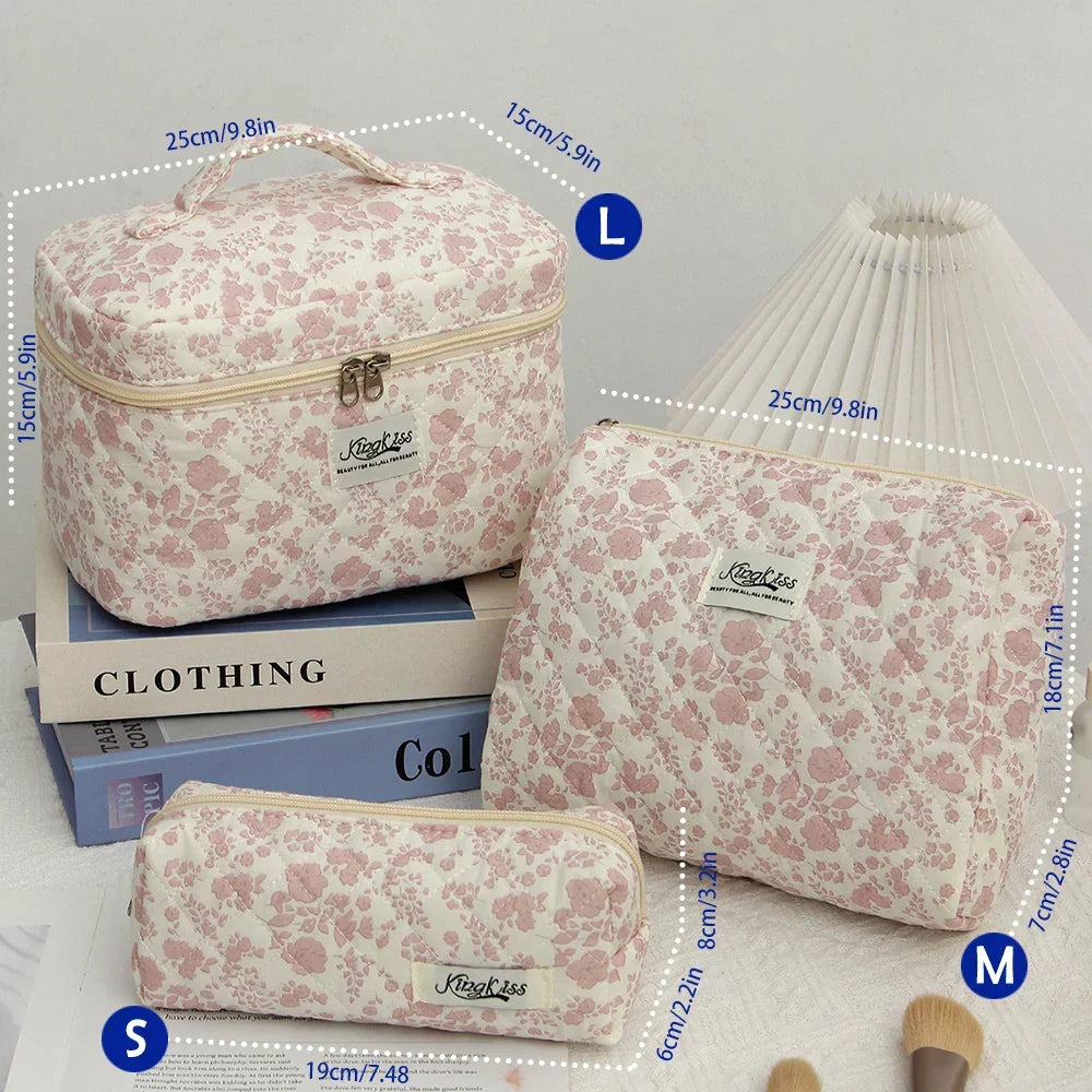 ✨ Cute Quilted Cotton Makeup Bag ✨