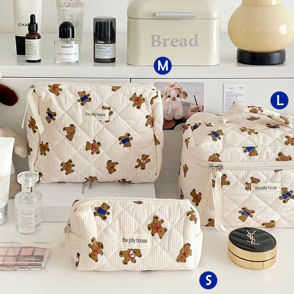 ✨ Cute Quilted Cotton Makeup Bag ✨