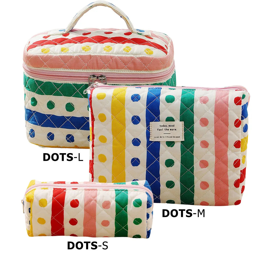 ✨ Cute Quilted Cotton Makeup Bag ✨