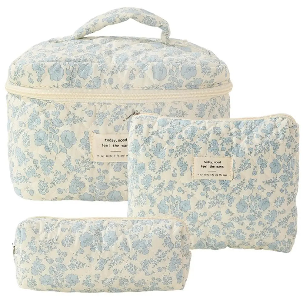 ✨ Cute Quilted Cotton Makeup Bag ✨