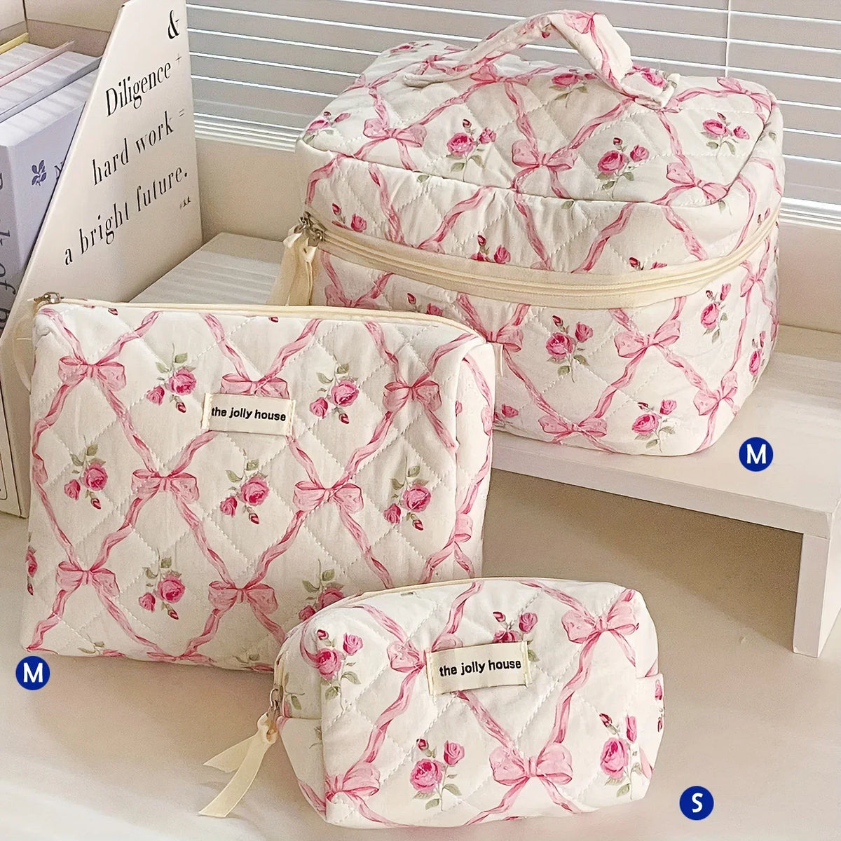 ✨ Cute Quilted Cotton Makeup Bag ✨