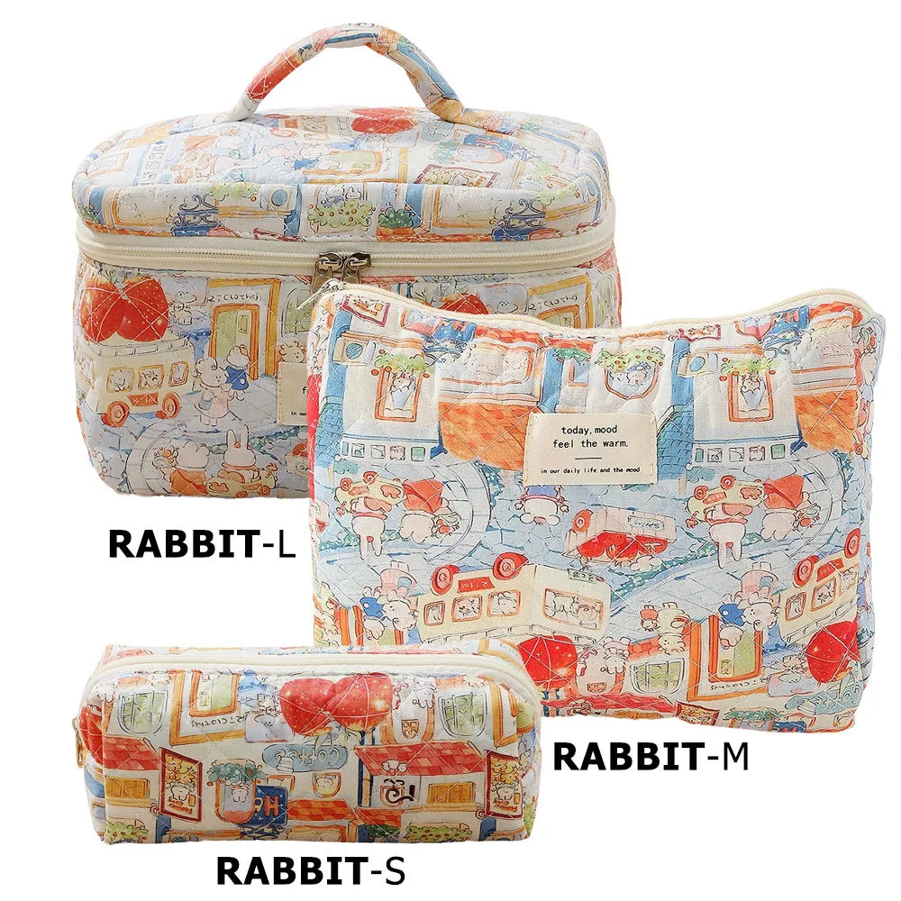✨ Cute Quilted Cotton Makeup Bag ✨